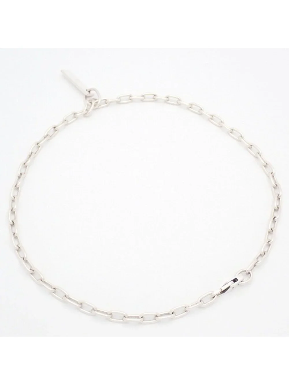 Gucci Plate Top Oval Chain Link Necklace 925 Sterling Silver